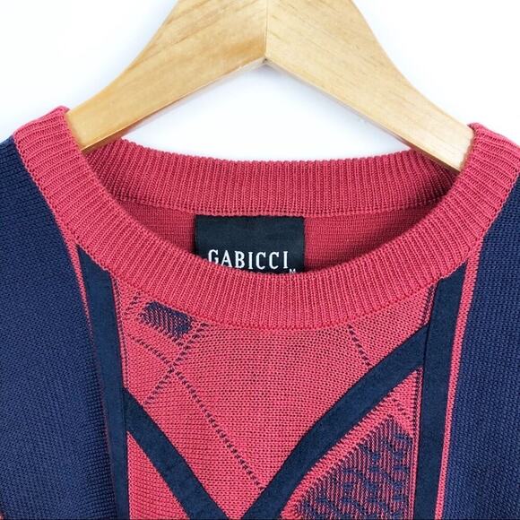 VTG Gabicci Italian Knit Wool Blend Eclectic Grandpa Pullover Sweater Sz Medium - Picture 5 of 16